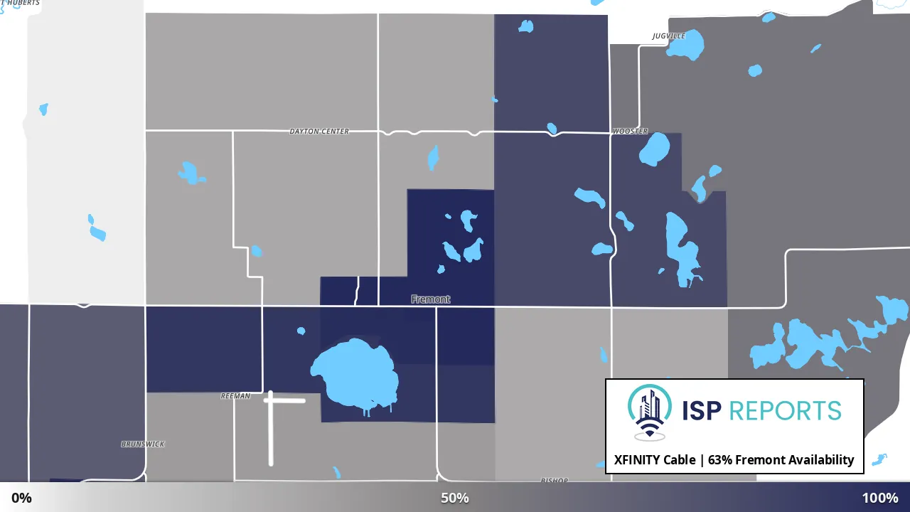 Fremont, MI map of internet availability
