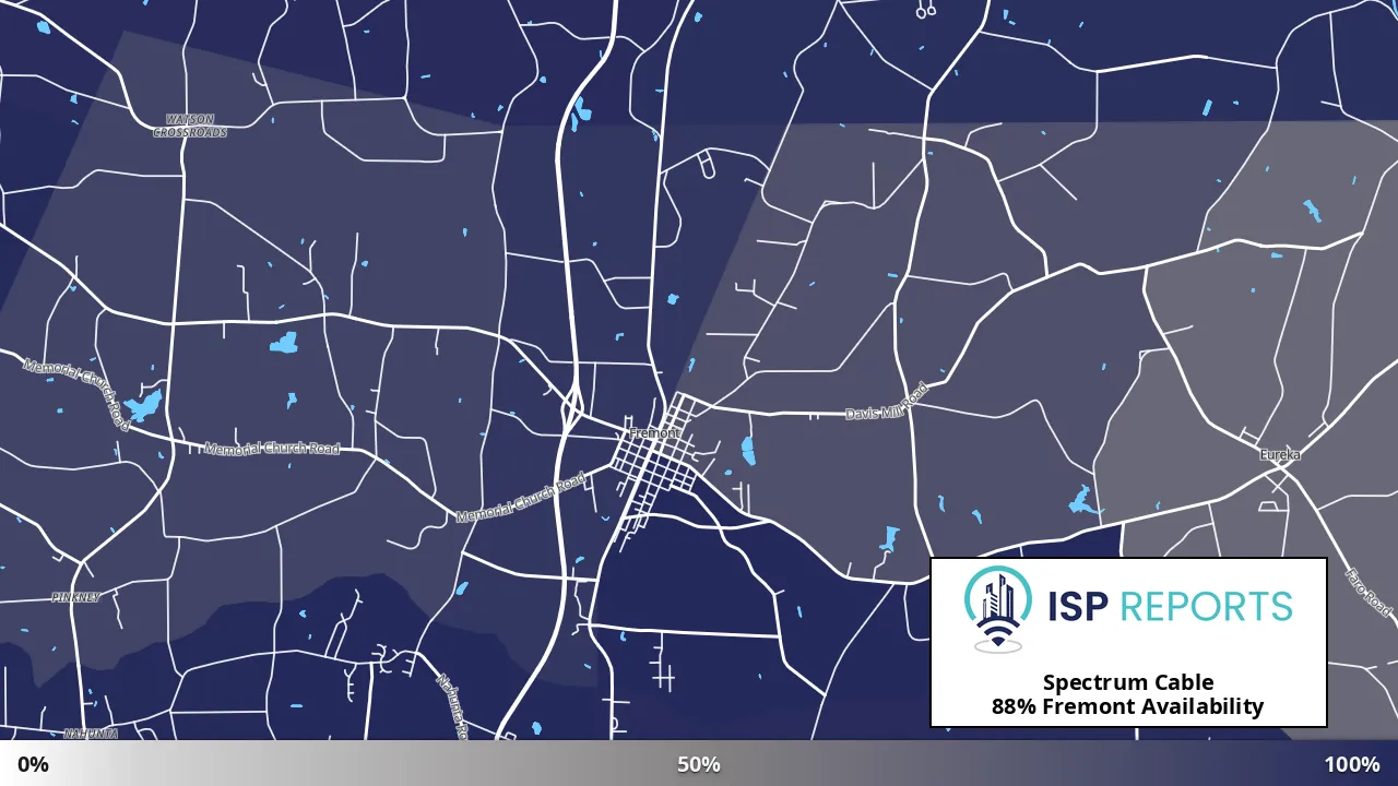 Fremont, NC map of internet availability