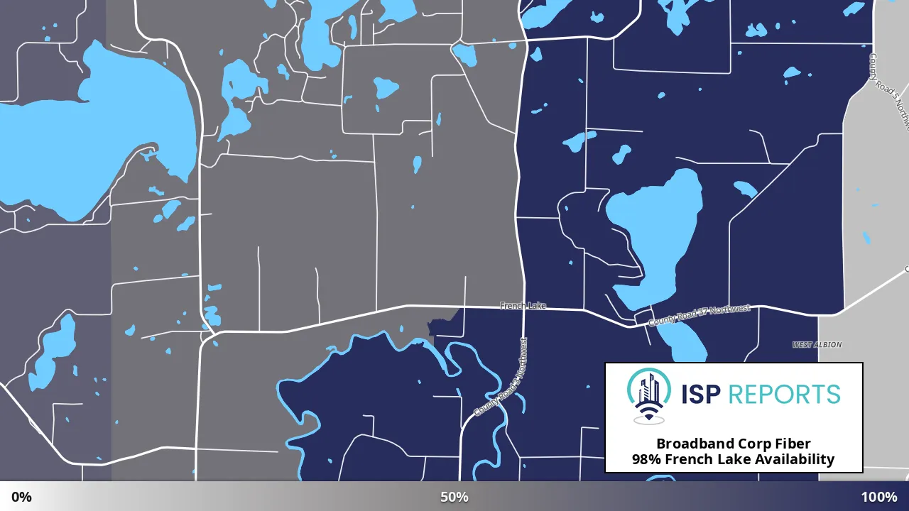 French Lake, MN map of internet availability