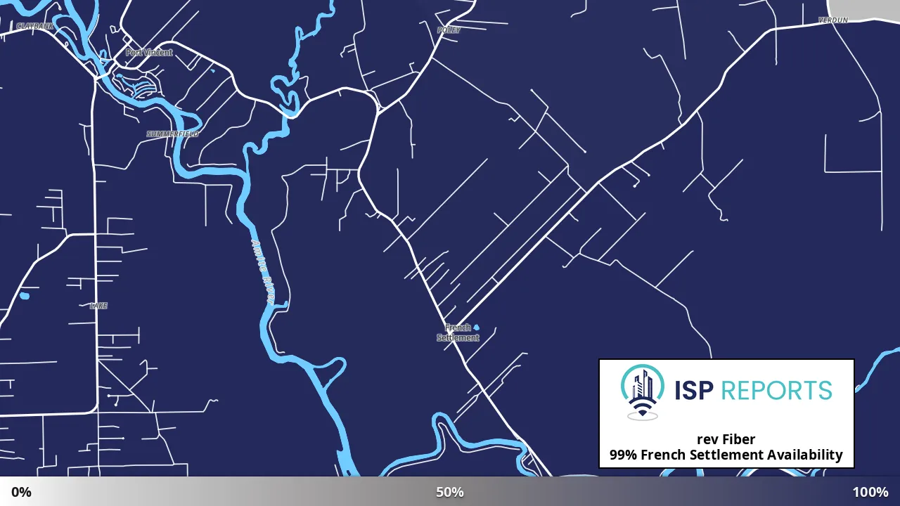 French Settlement, LA map of internet availability