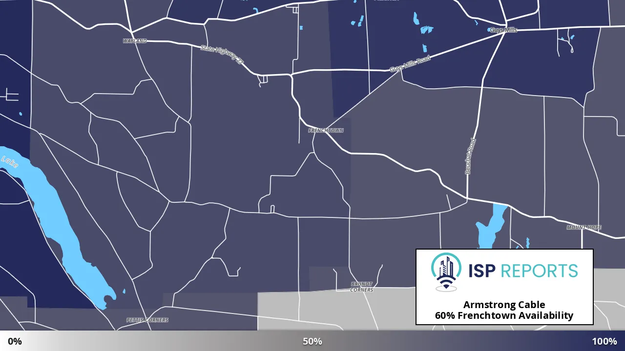 Frenchtown, PA map of internet availability
