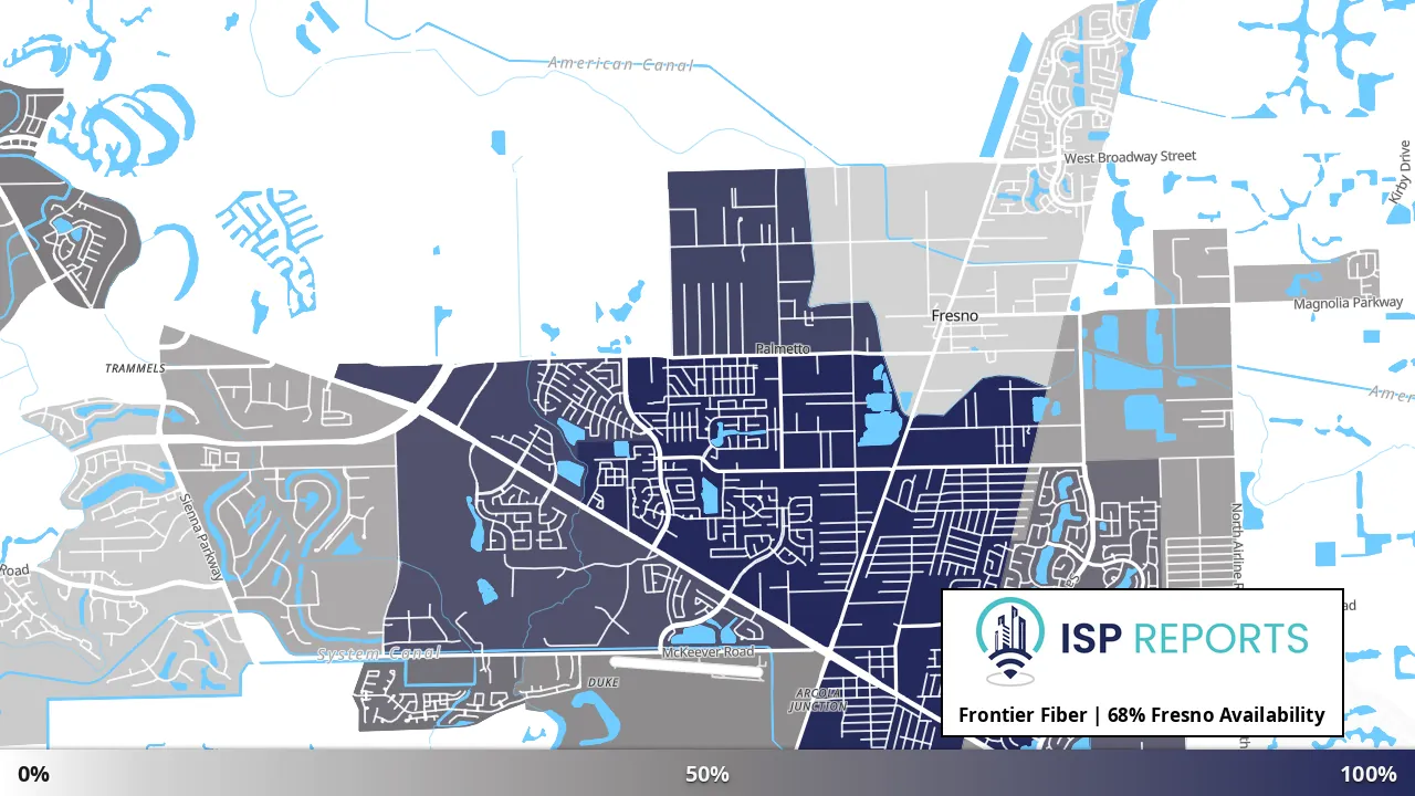 Fresno, TX map of internet availability