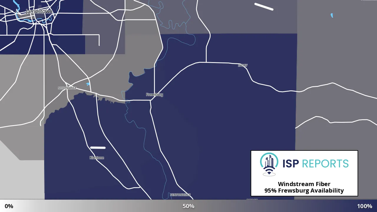 Frewsburg, NY map of internet availability
