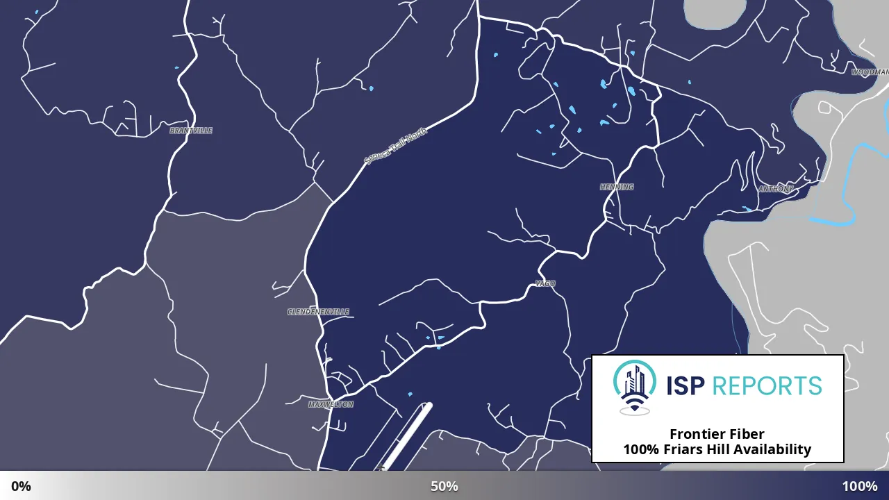 Friars Hill, WV map of internet availability