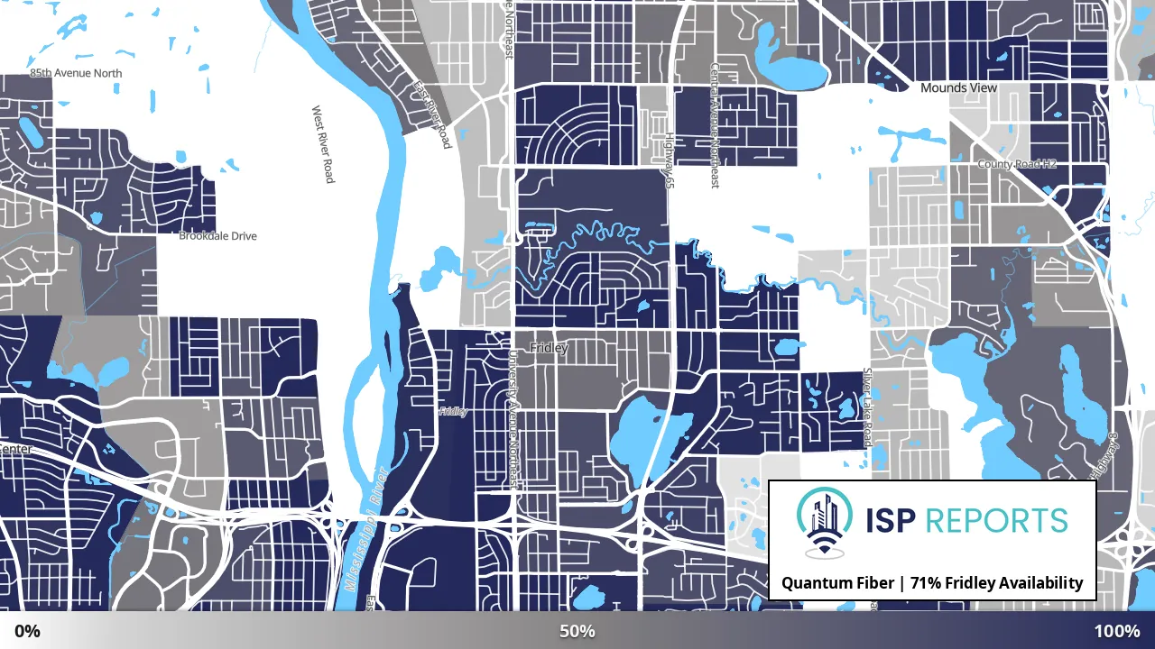 Fridley, MN map of internet availability