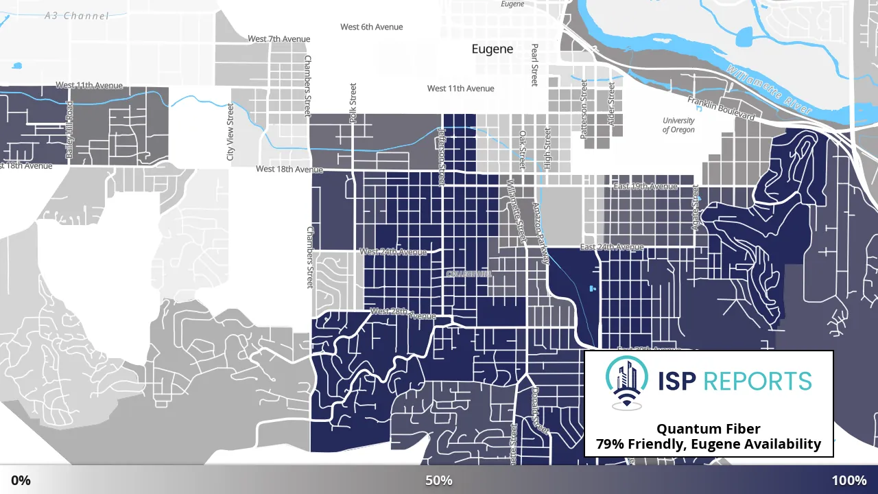 Friendly, Eugene, OR map of internet availability