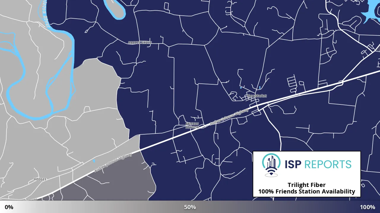 Friends Station, TN map of internet availability