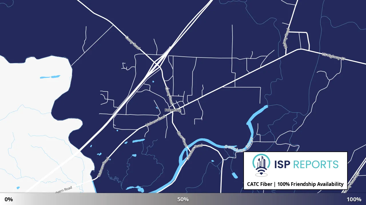 Friendship, AR map of internet availability