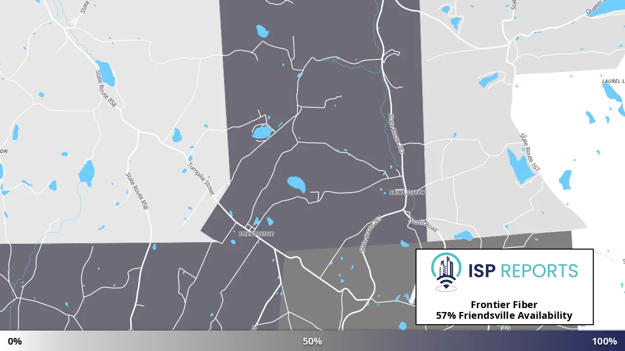 Friendsville, PA map of internet availability