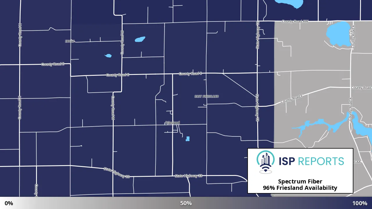 Friesland, WI map of internet availability