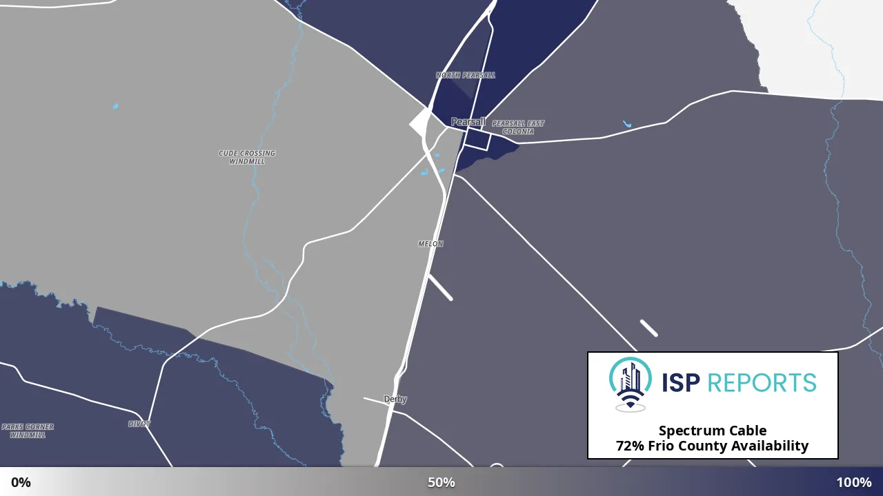 Frio County, TX map of internet availability