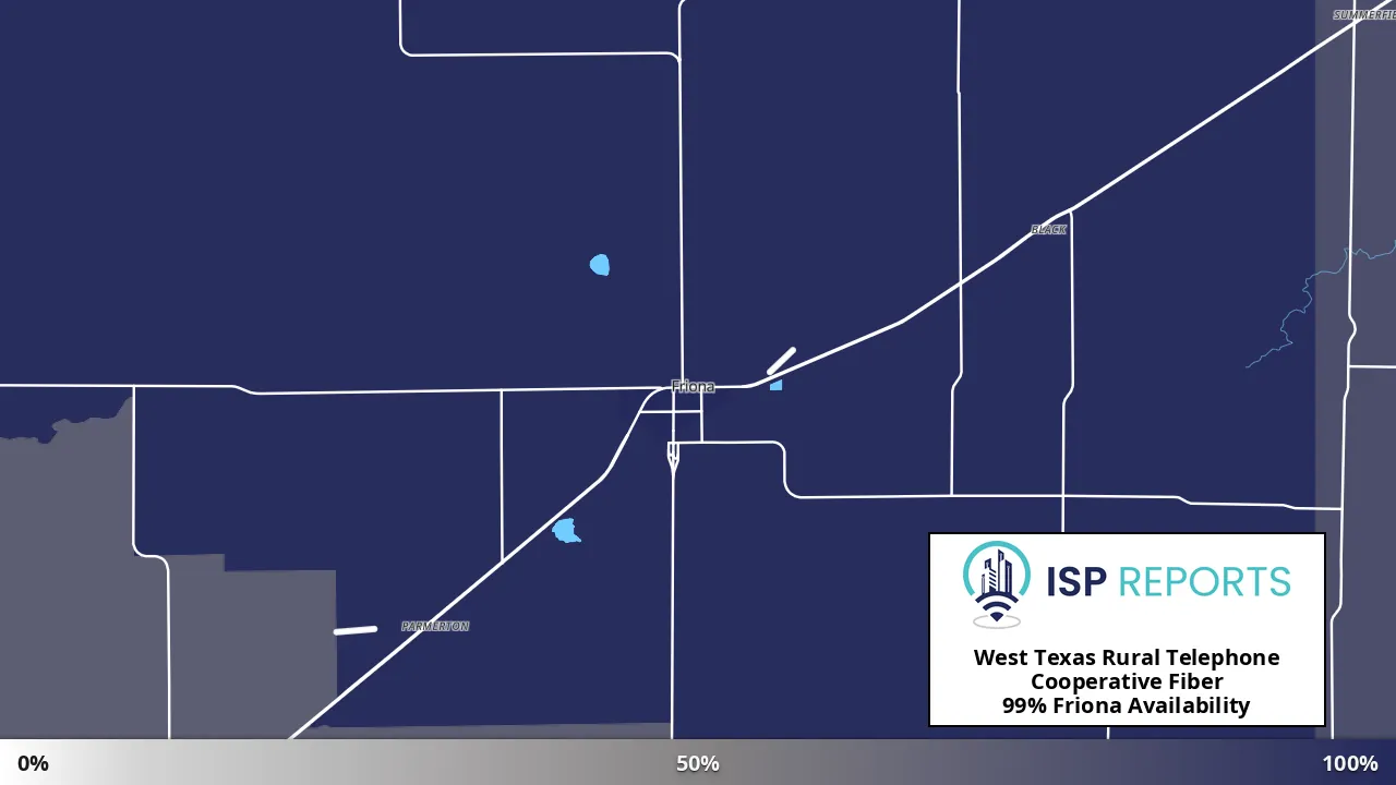 Friona, TX map of internet availability