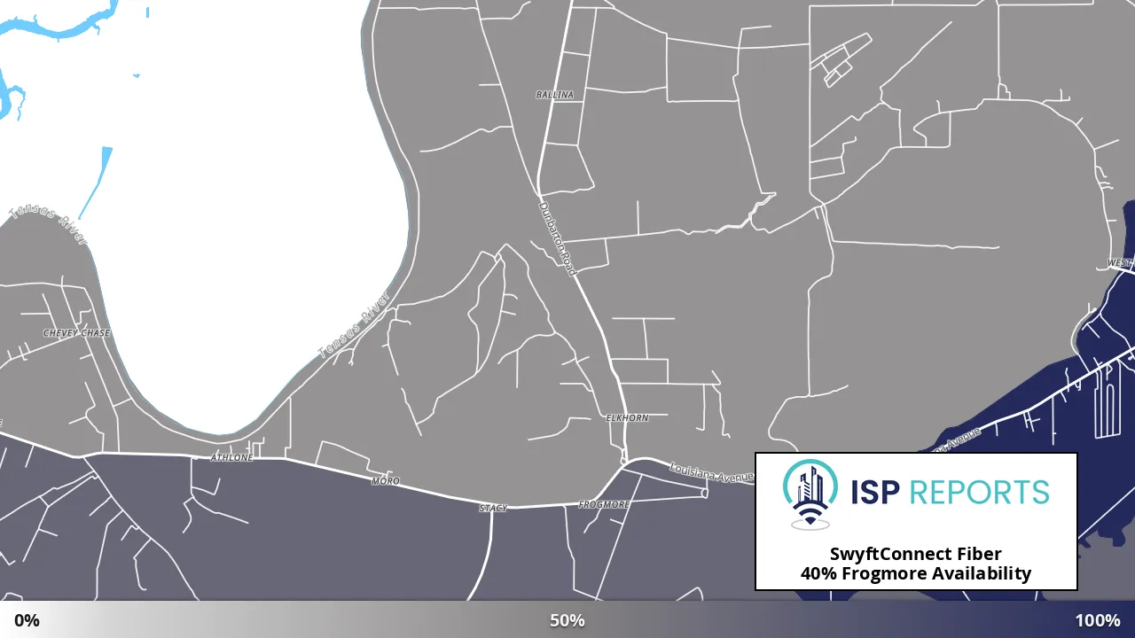 Frogmore, LA map of internet availability