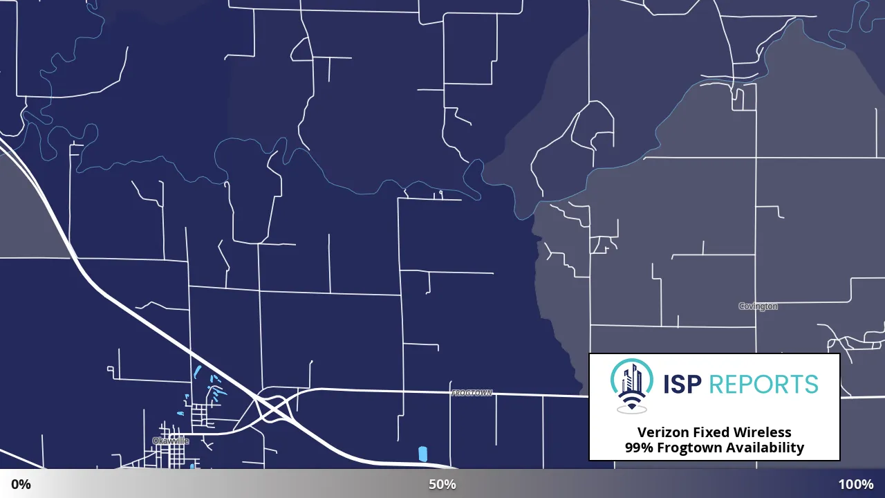 Frogtown, IL map of internet availability
