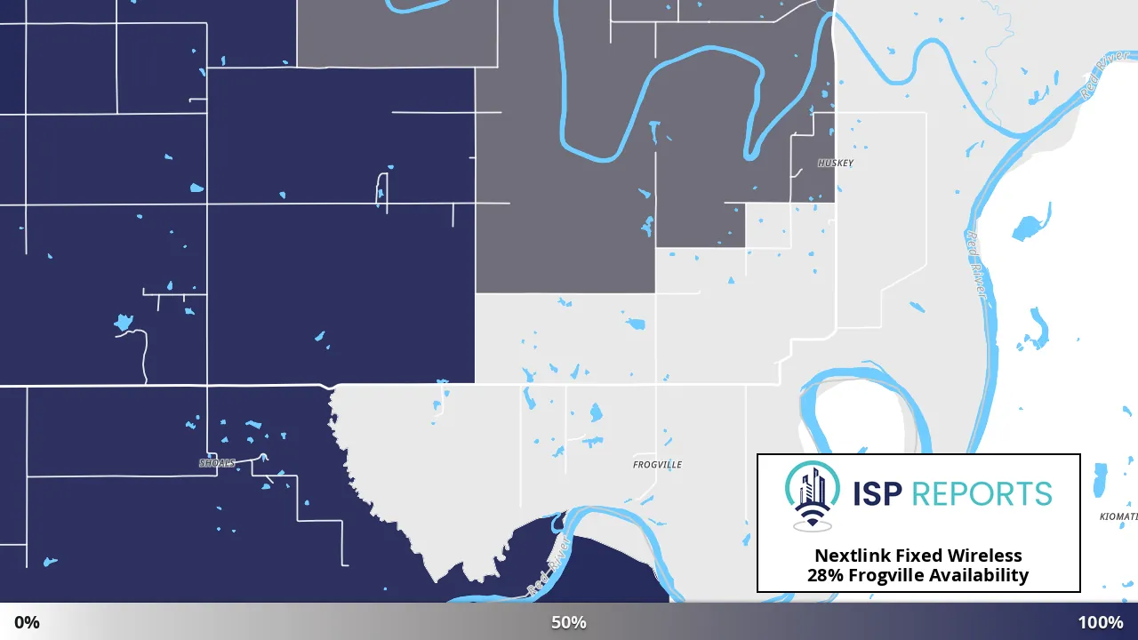Frogville, OK map of internet availability