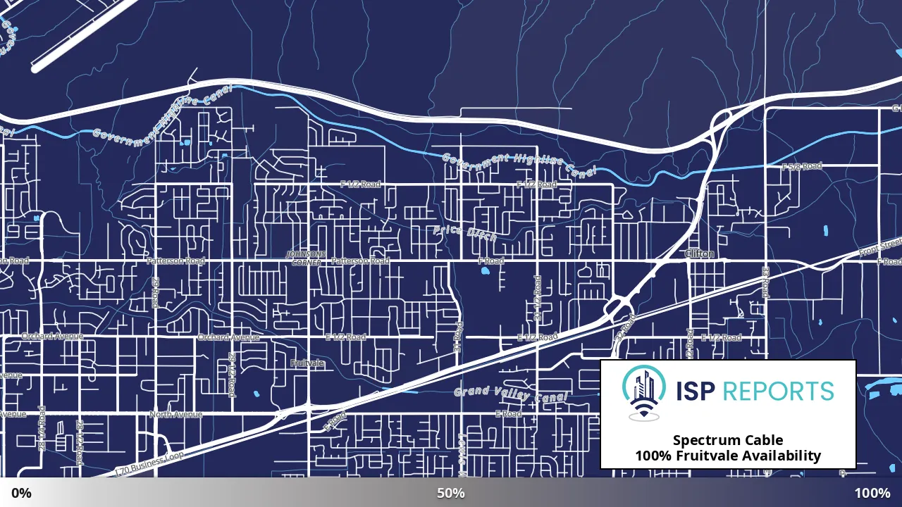 Fruitvale, CO map of internet availability