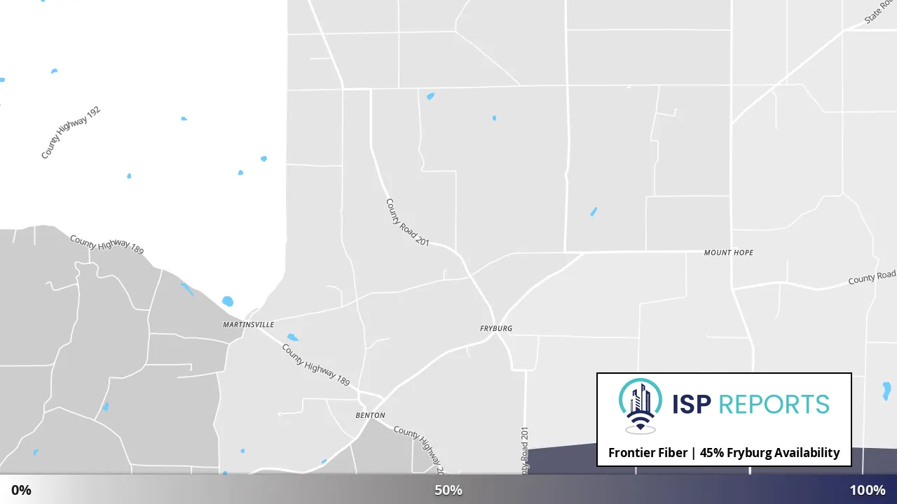 Fryburg, OH map of internet availability