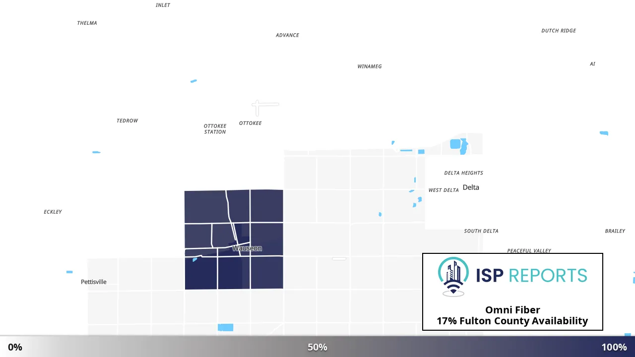 Fulton County, OH map of internet availability