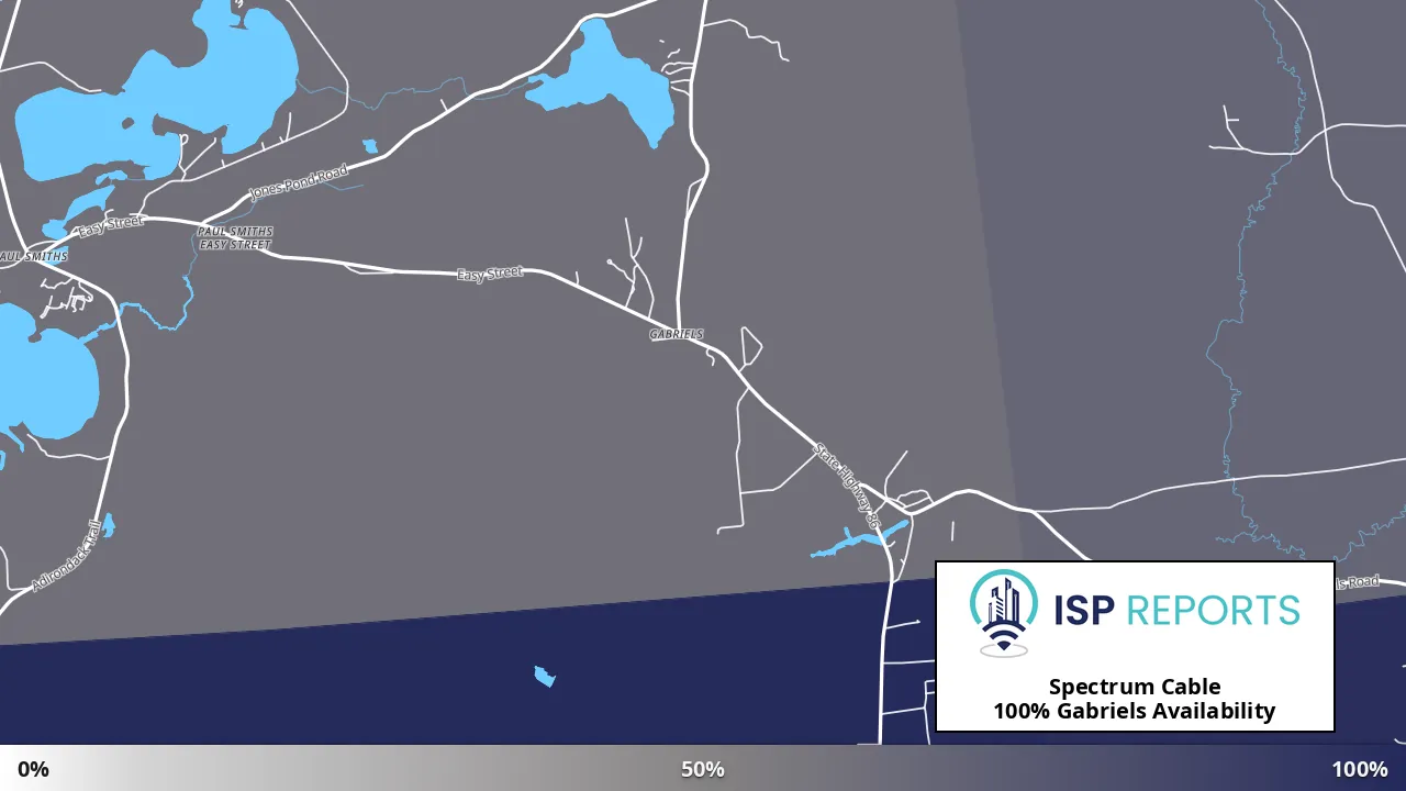 Gabriels, NY map of internet availability