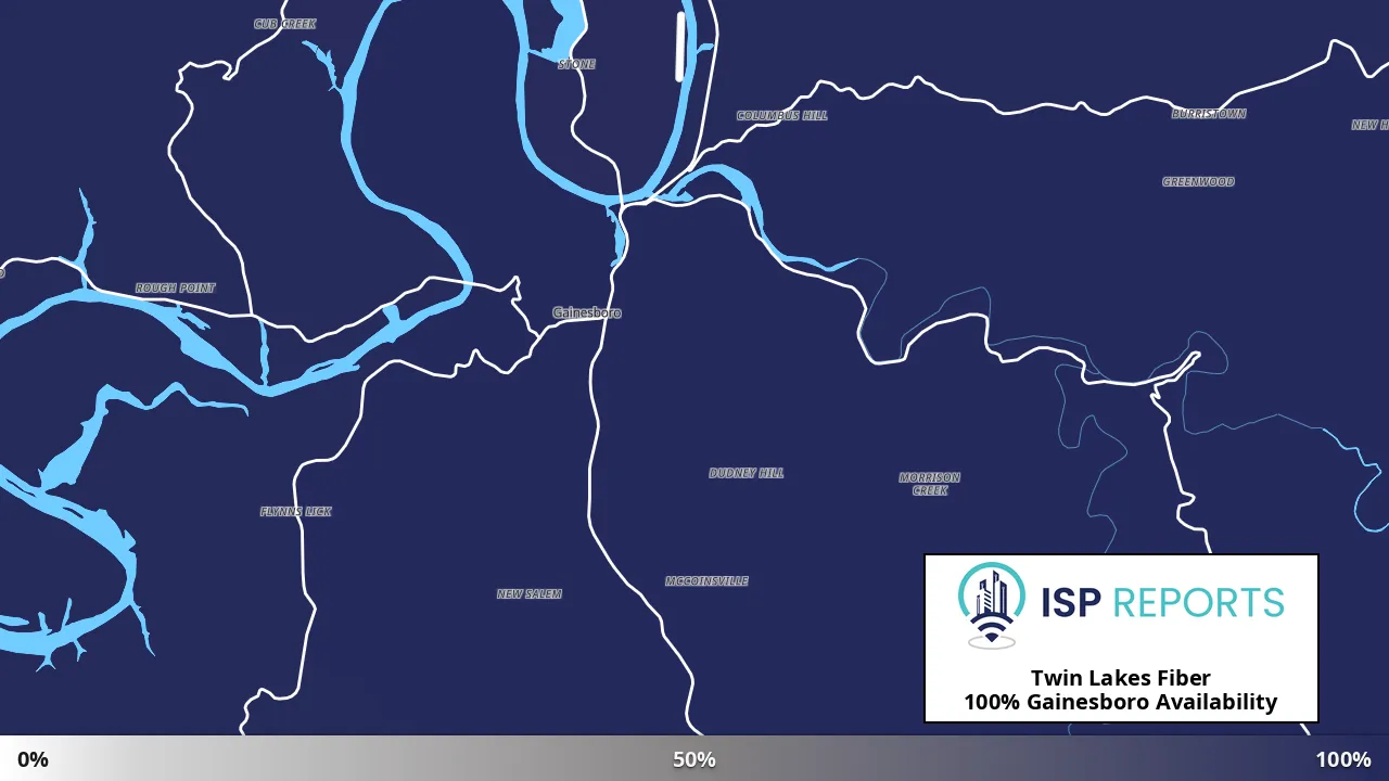 Gainesboro, TN map of internet availability