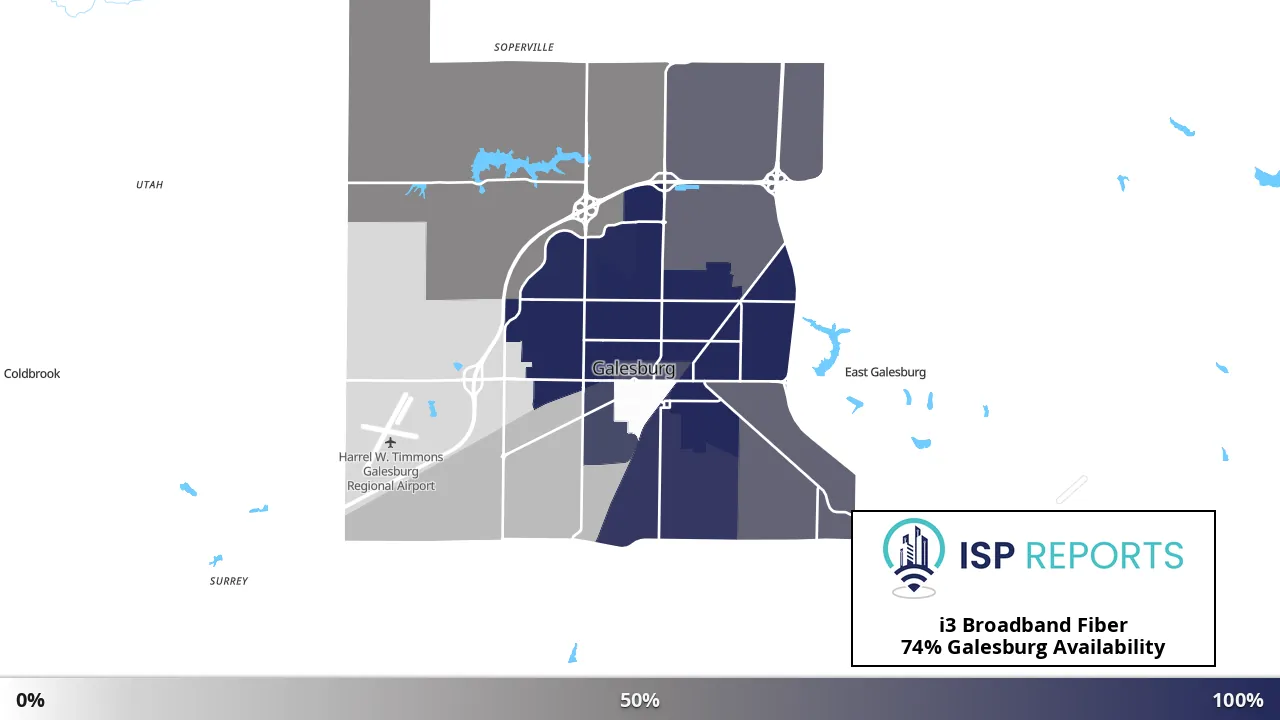 Galesburg, IL map of internet availability