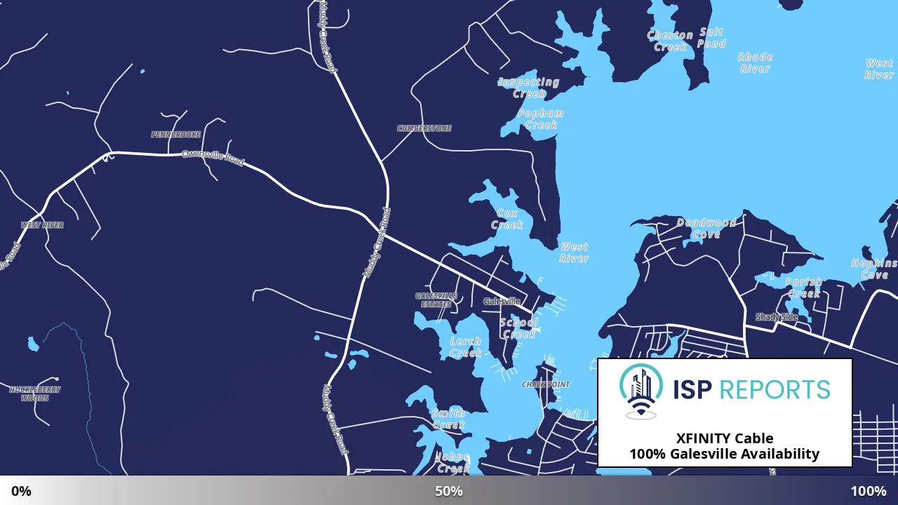 Galesville, MD map of internet availability