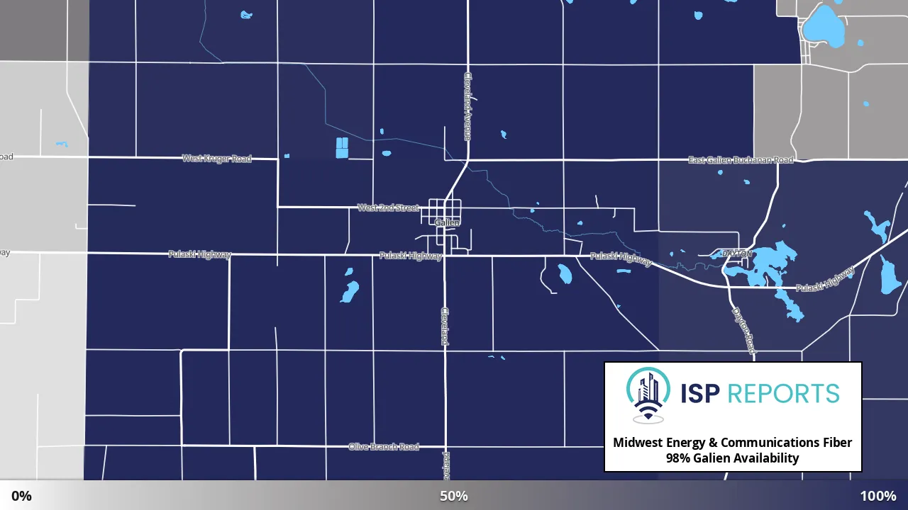 Galien, MI map of internet availability