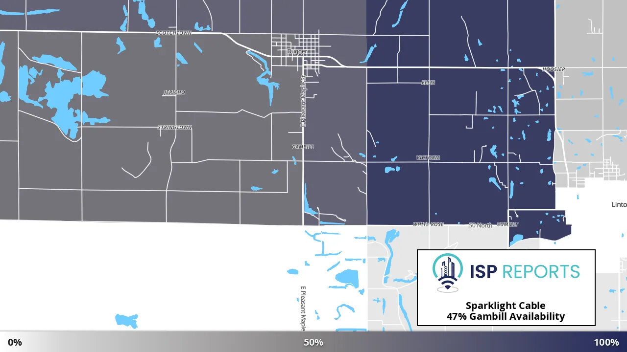 Gambill, IN map of internet availability