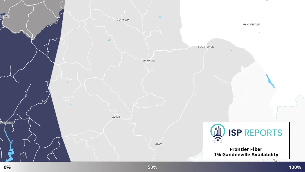 Gandeeville, WV map of internet availability