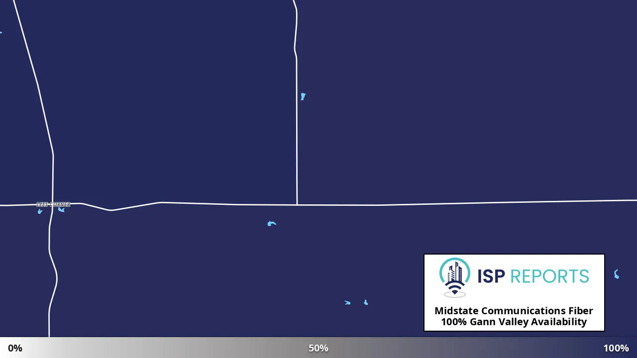 Gann Valley, SD map of internet availability