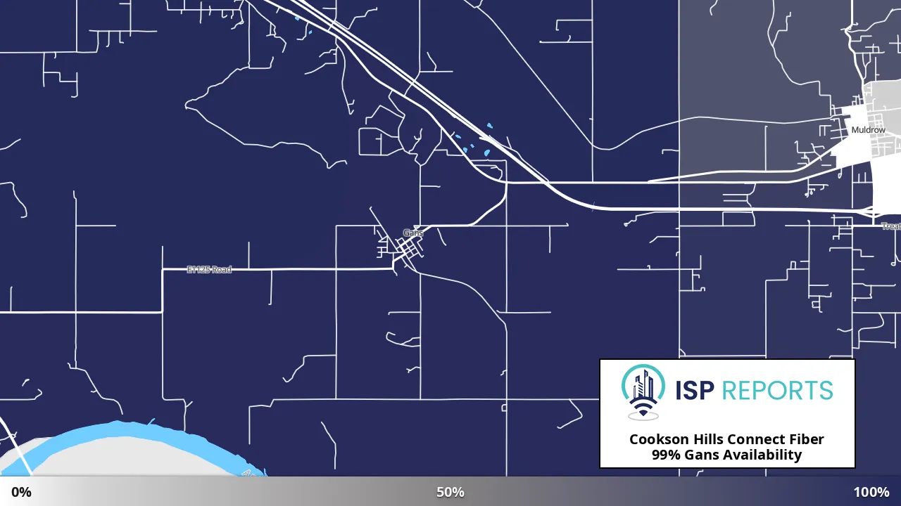Gans, OK map of internet availability