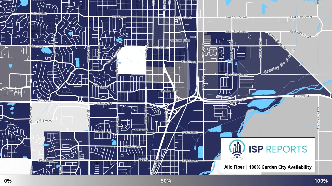 Garden City, CO map of internet availability