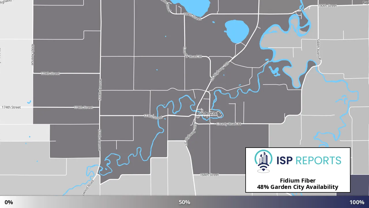Garden City, MN map of internet availability