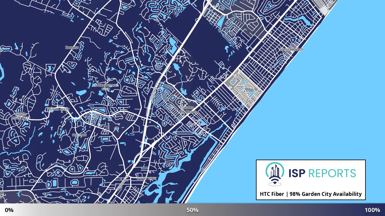 Garden City, SC map of internet availability