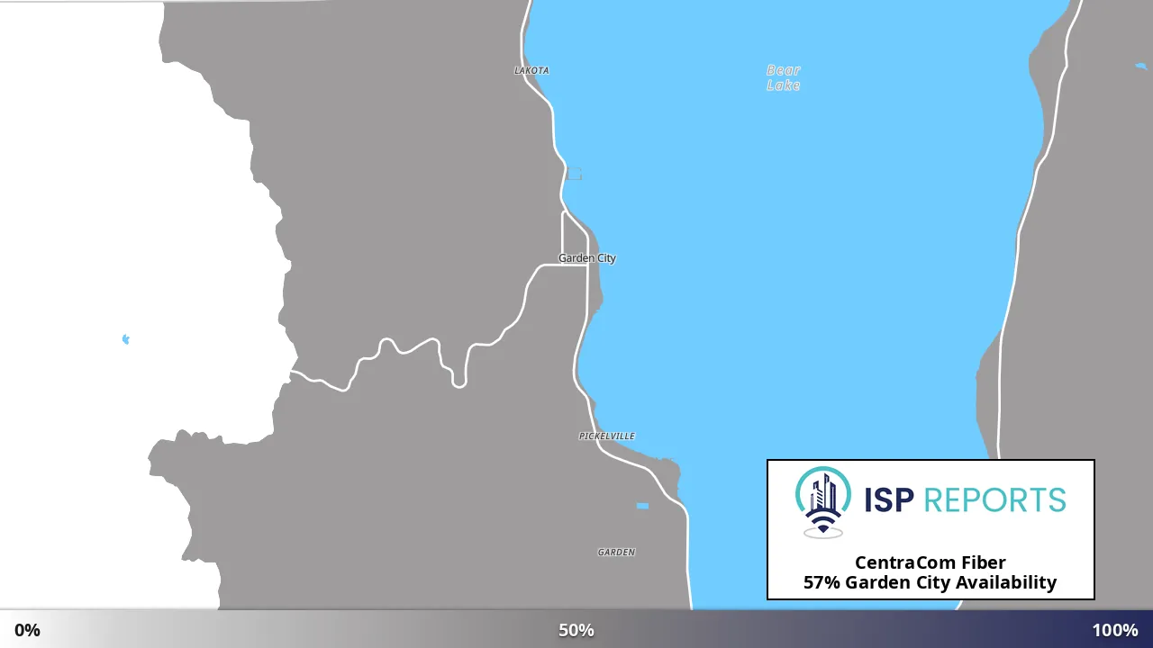 Garden City, UT map of internet availability