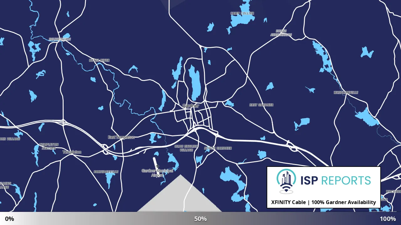 Gardner, MA map of internet availability