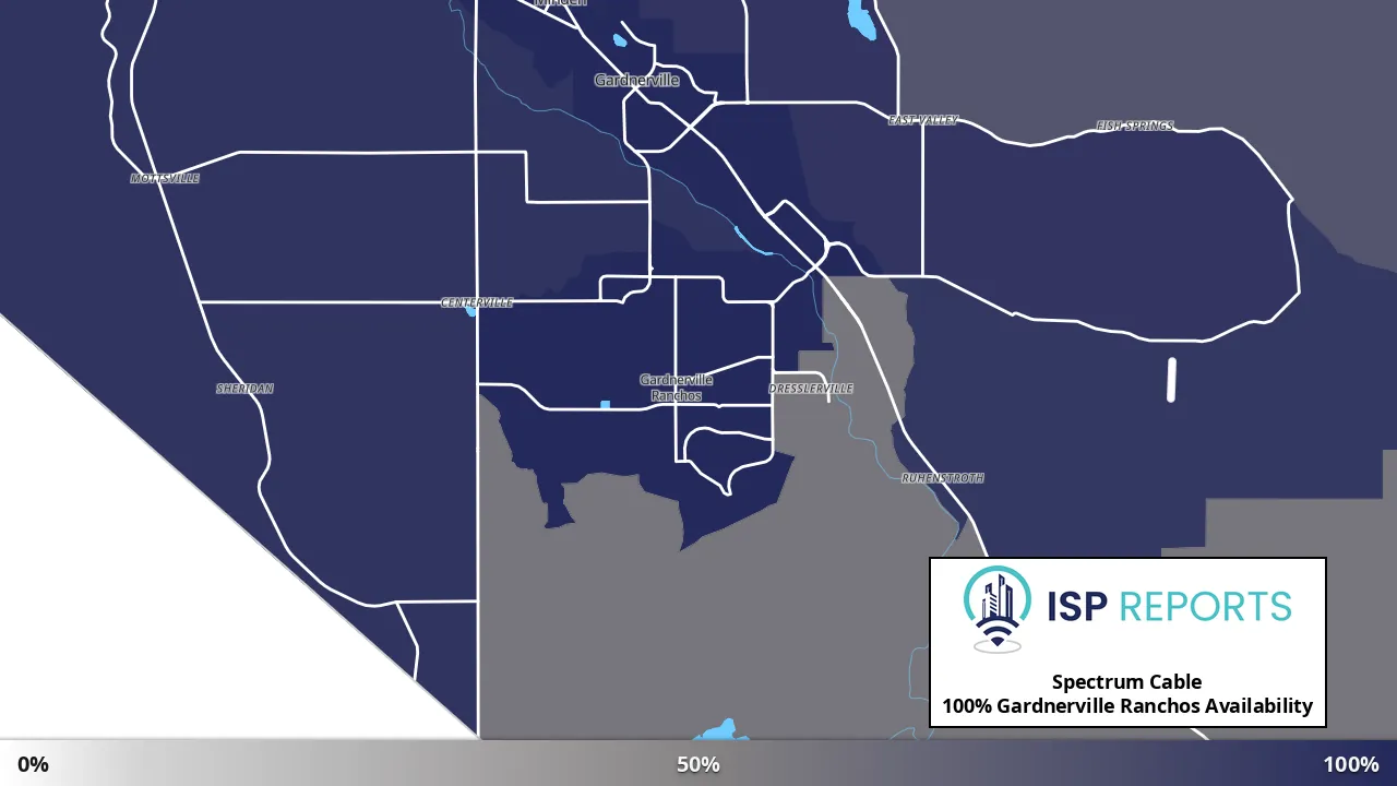 Gardnerville Ranchos, NV map of internet availability