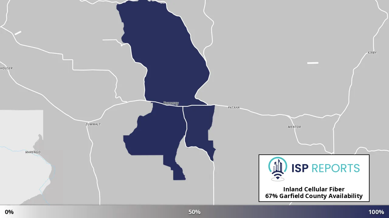 Garfield County, WA map of internet availability