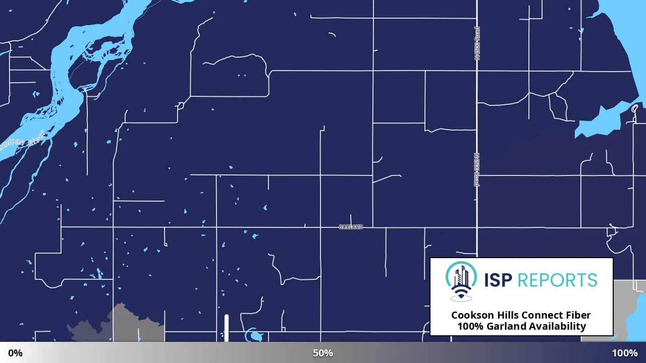 Garland, OK map of internet availability