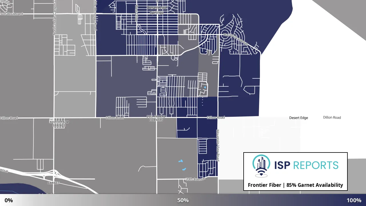 Garnet, CA map of internet availability