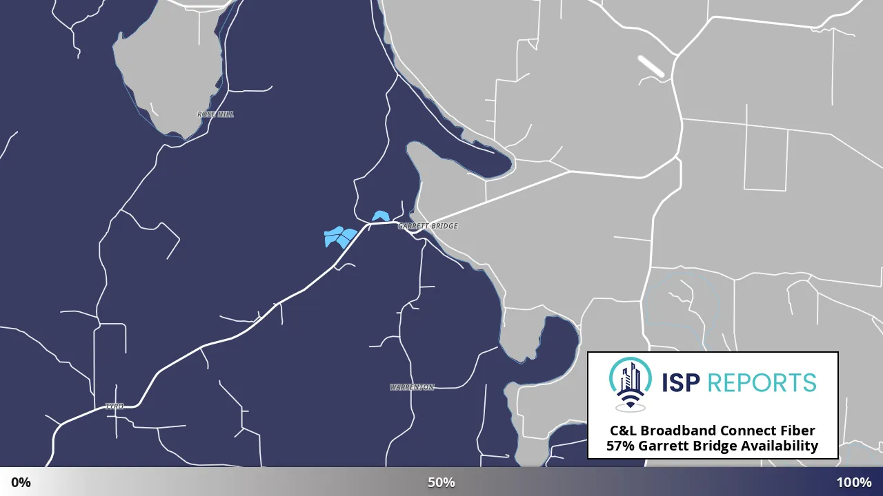 Garrett Bridge, AR map of internet availability