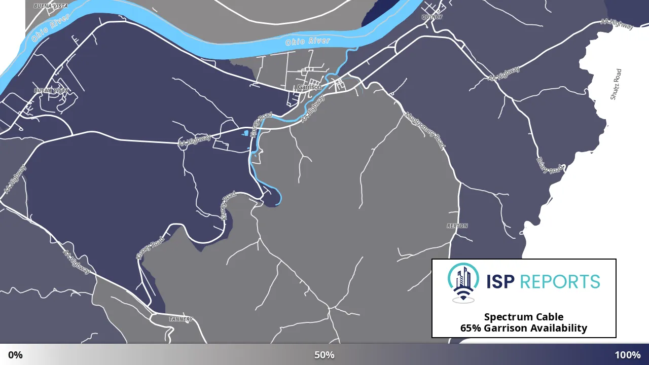Garrison, KY map of internet availability