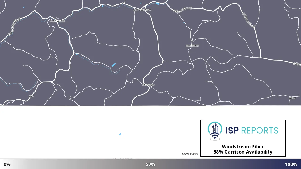Garrison, PA map of internet availability