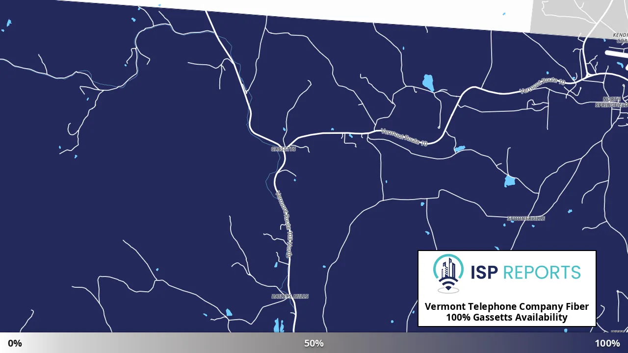Gassetts, VT map of internet availability