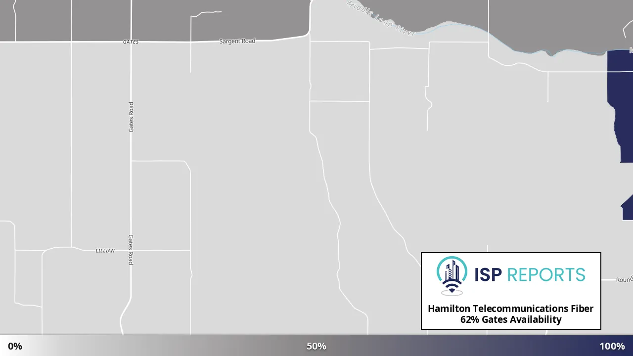Gates, NE map of internet availability