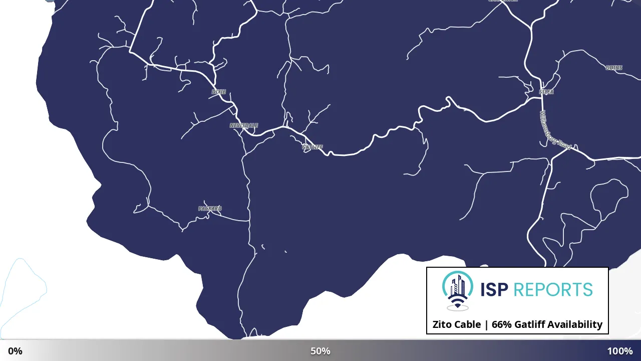 Gatliff, KY map of internet availability