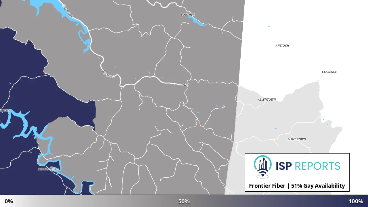 Gay, WV map of internet availability