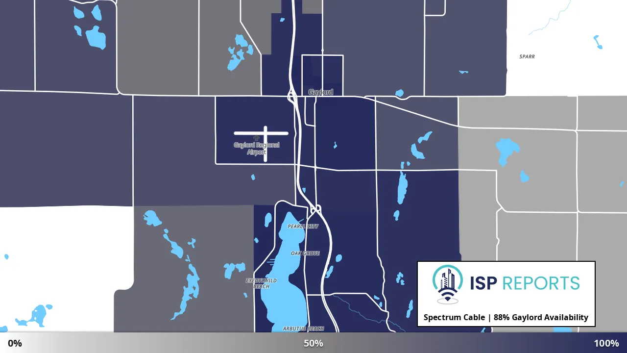 Gaylord, MI map of internet availability