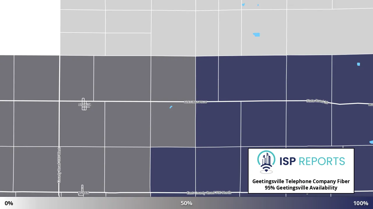 Geetingsville, IN map of internet availability