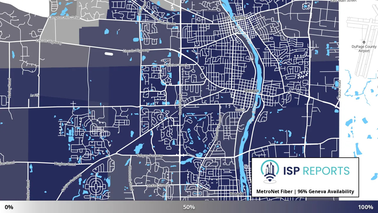Geneva, IL map of internet availability